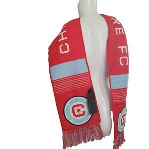 NEW Ruffneck MLS Chicago Fire FC Scarf Fringe Fray Red unisex long